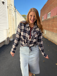 Navy Ridge Plaid Button Up