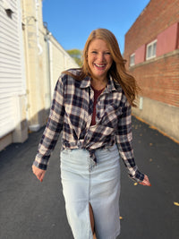 Navy Ridge Plaid Button Up