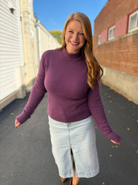 Mock Neck Purple Luxe Sweater