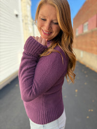 Mock Neck Purple Luxe Sweater