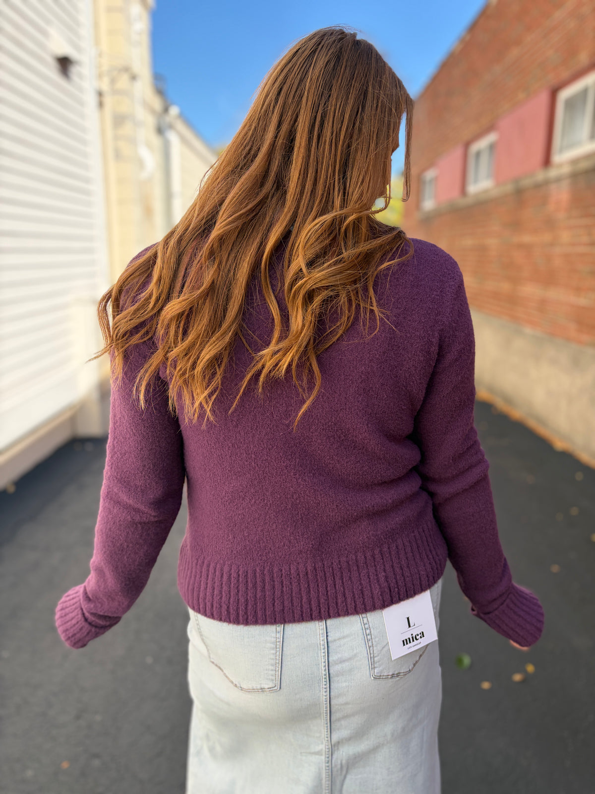 Mock Neck Purple Luxe Sweater