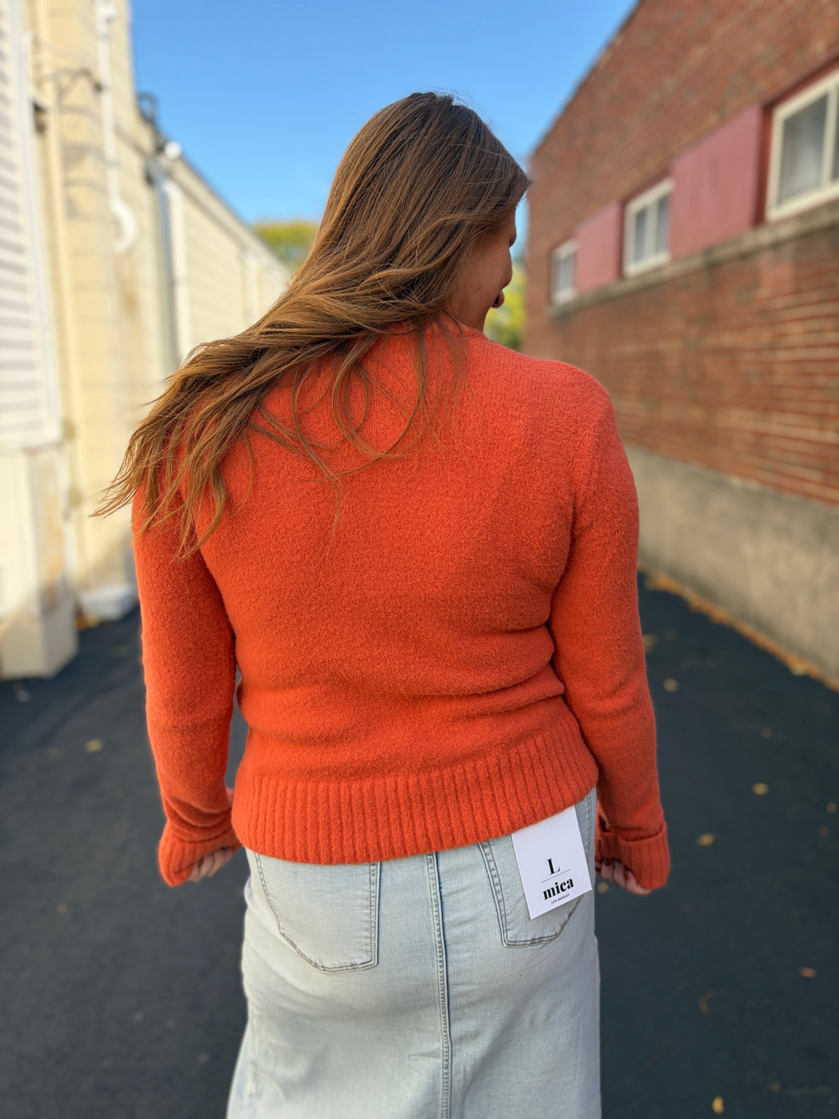 Mock Neck Rust Luxe Sweater