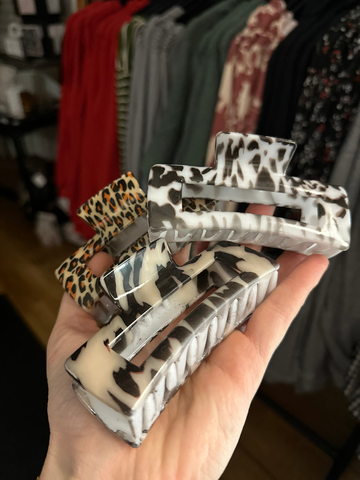 Animal Print Claw Clips