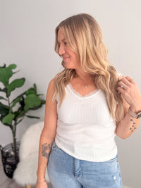 Ivory Lace Trim Tank