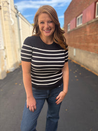 Navy Haven Stripe Top