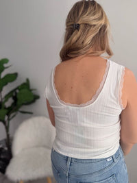 Ivory Lace Trim Tank