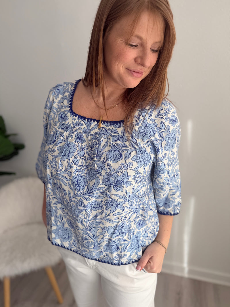 Robin Floral Baby Doll Top