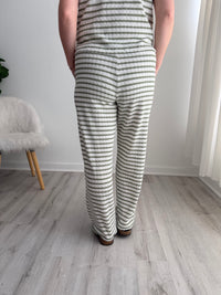 Olive Striped Lounge Pants
