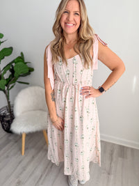 Striped Floral Tie Dress