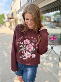 Bloom With Grace Flower Graphic Pullover - NC