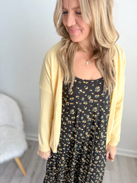 Cozy Open Front Cardigan - Canary Yellow