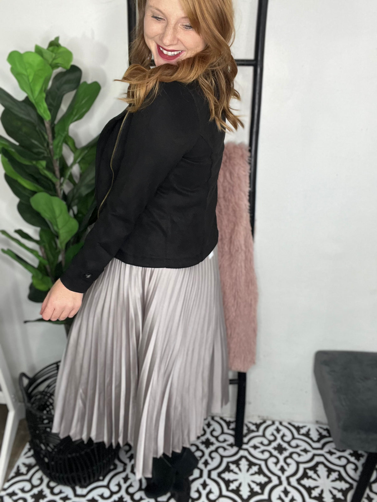 Silver Bells Pleated Maxi Skirt