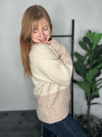 Cozy Neutral Colorblock Sweater