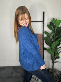 Cobalt Cozy Turtleneck Sweater