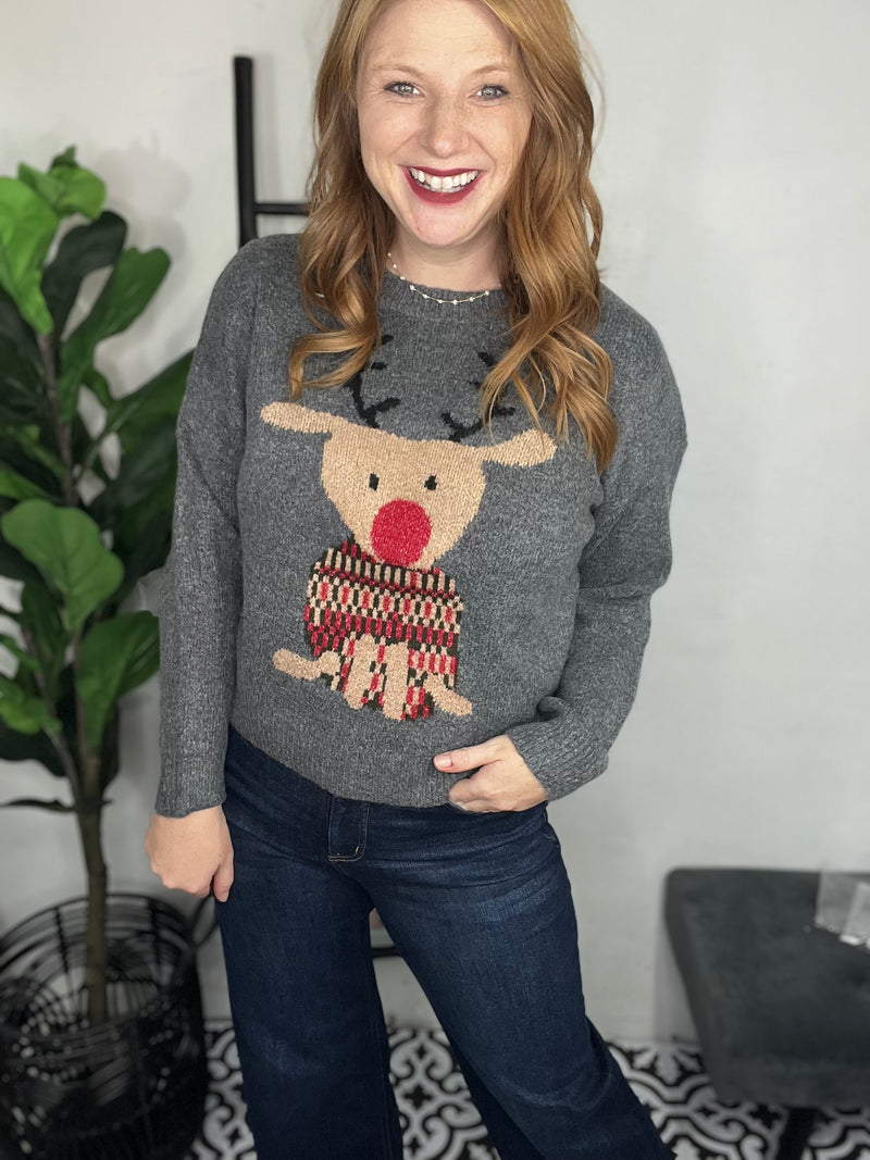 Frosted Reindeer Knit Sweater