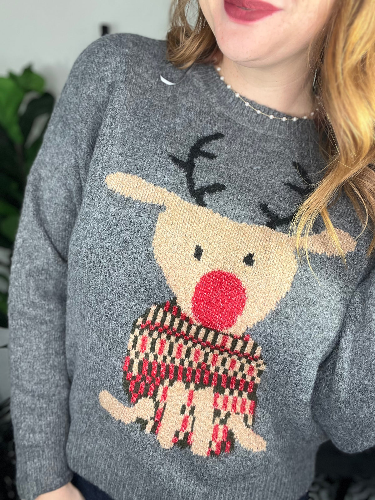 Frosted Reindeer Knit Sweater