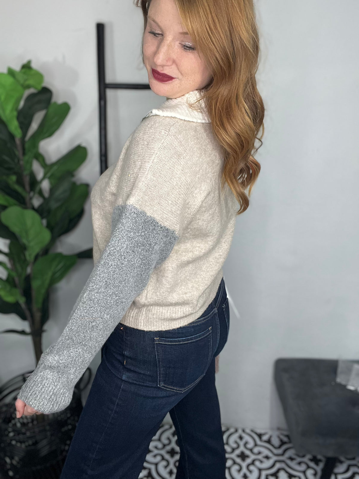 Clara Collared Neutral Sweater