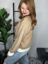 Taupe Tie Cardigan