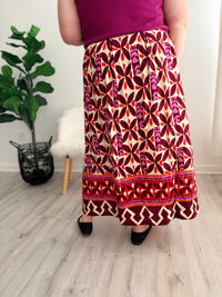 Fuchsia Printed Maxi Skirt