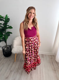 Fuchsia Printed Maxi Skirt