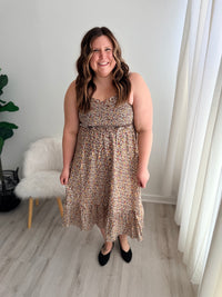 Muted Floral Smocked Dress