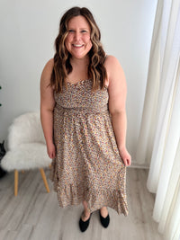 Muted Floral Smocked Dress