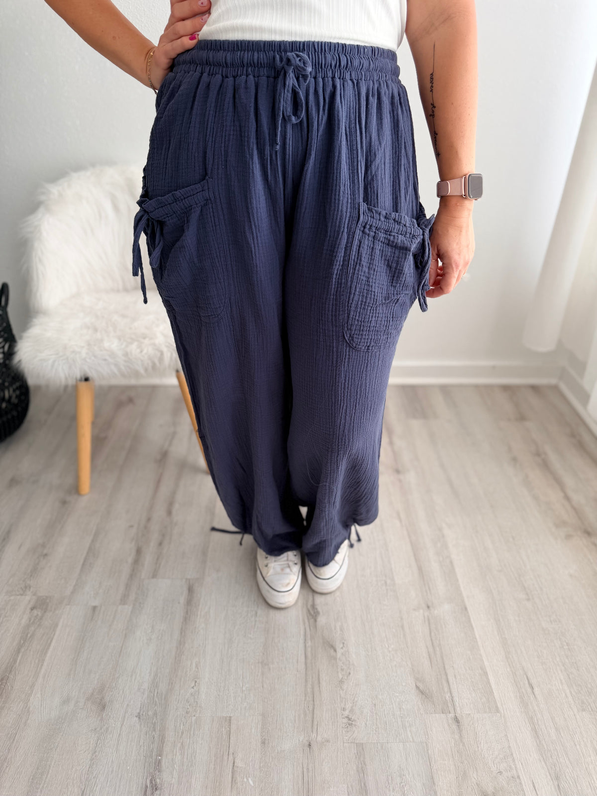 Willow Gauze Bow Joggers