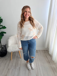 Floral Knit Lightweight Sweater