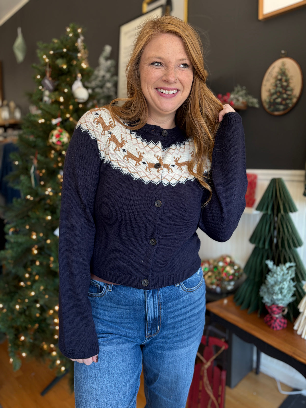 Reindeer Crossing Cardigan