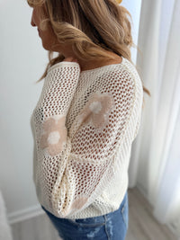 Floral Knit Lightweight Sweater