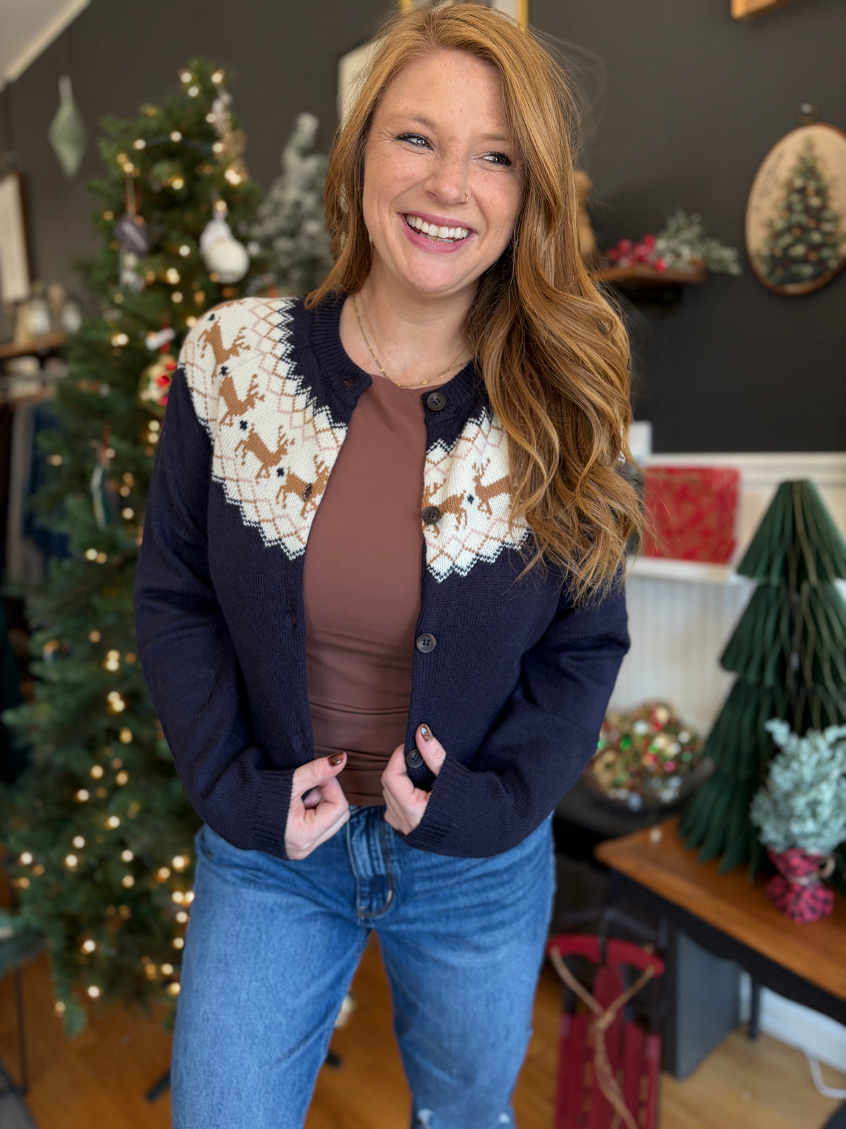 Reindeer Crossing Cardigan