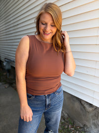 Mocha Ruched Tank