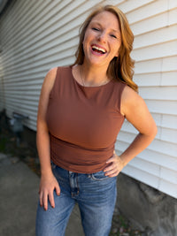 Mocha Ruched Tank