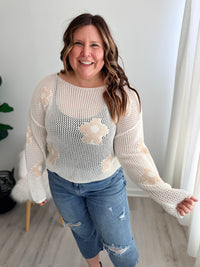 Floral Knit Lightweight Sweater