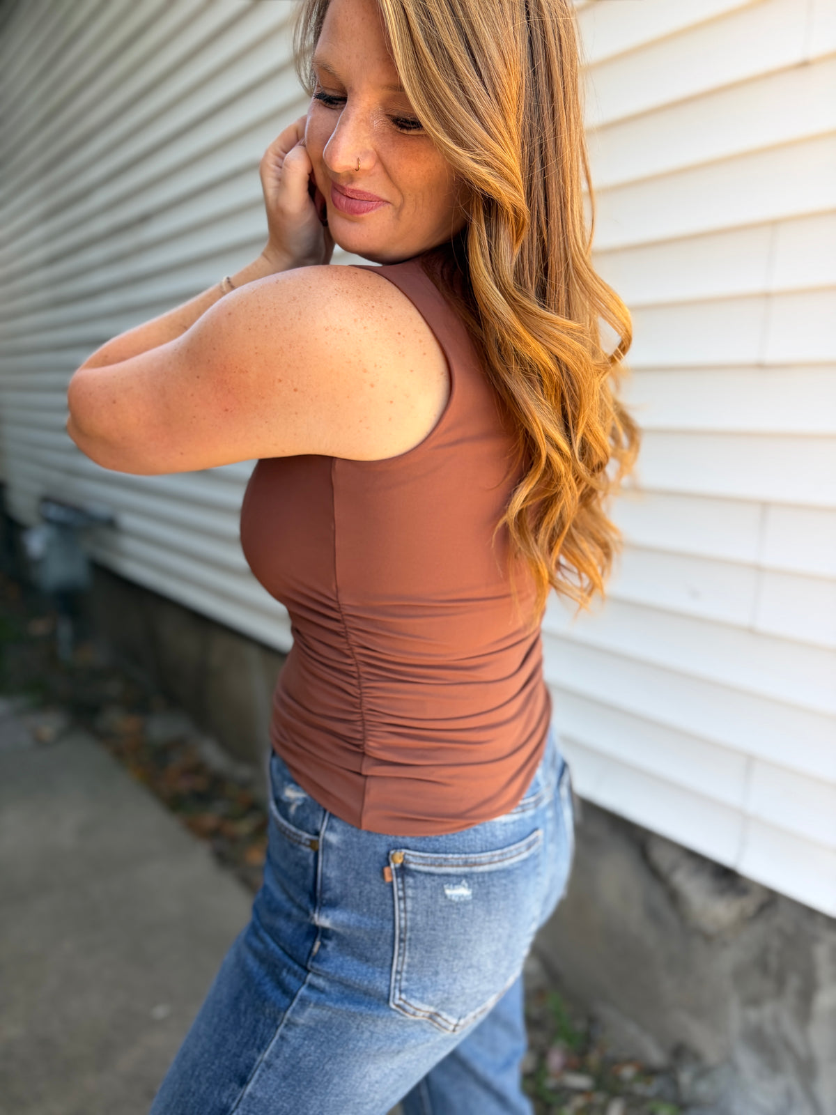 Mocha Ruched Tank