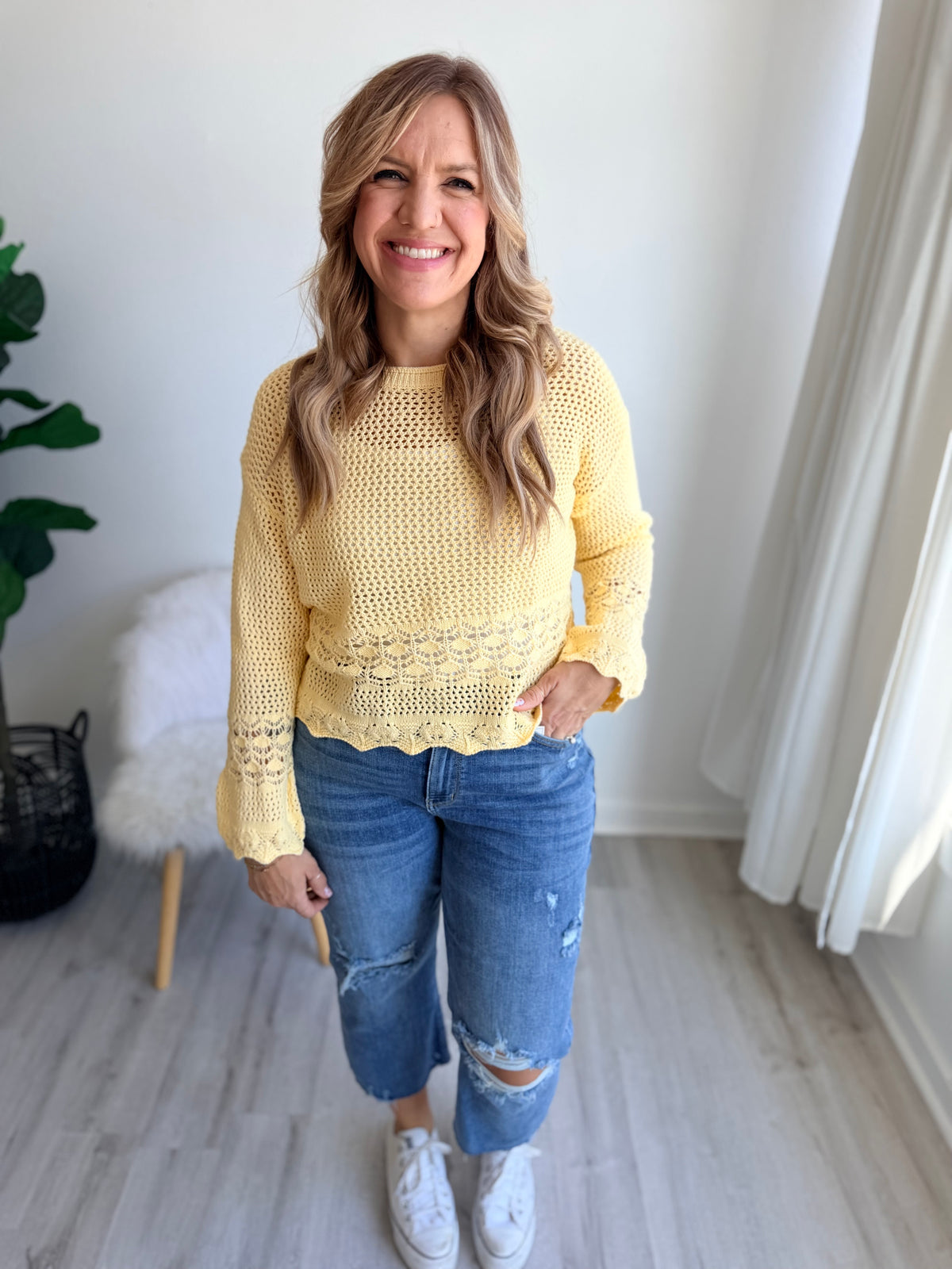 Sunbeam Scallop Knit Sweater