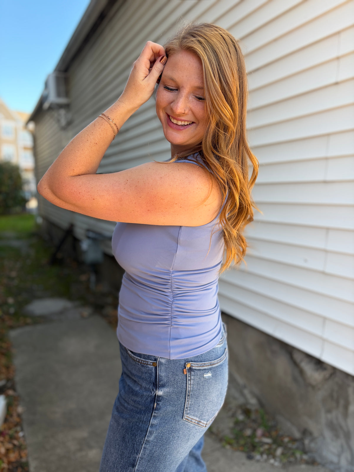 Slate Ruched Tank