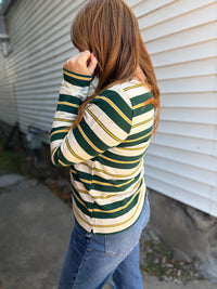 Green & Gold Stripe Long Sleeve