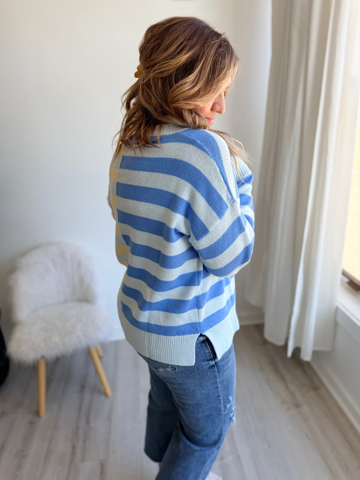 Seaside Breeze Striped Knit Sweater