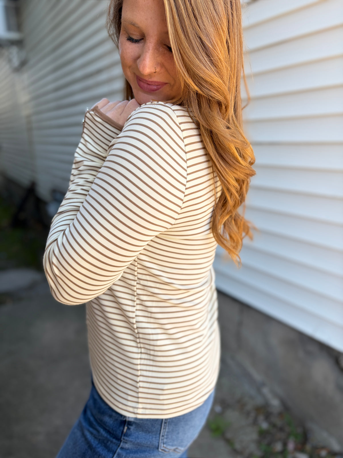 Latte Stripe Long Sleeve