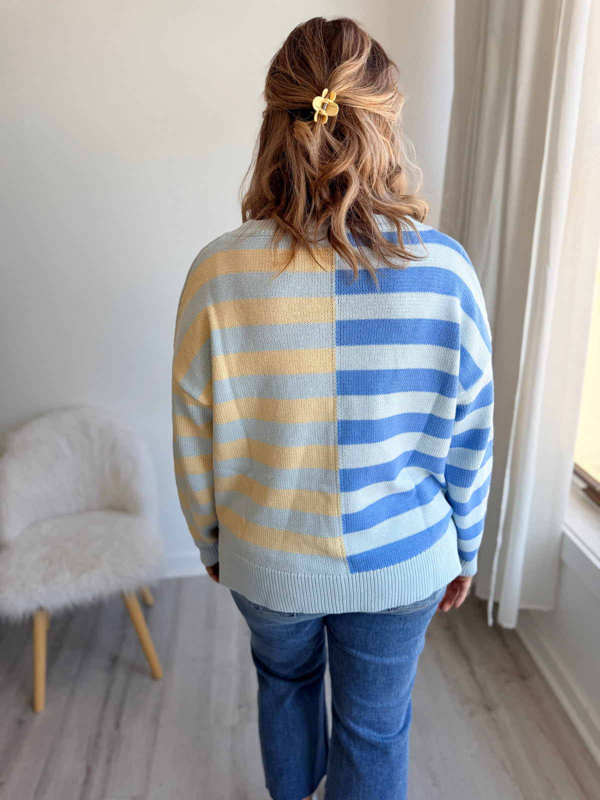 Seaside Breeze Striped Knit Sweater