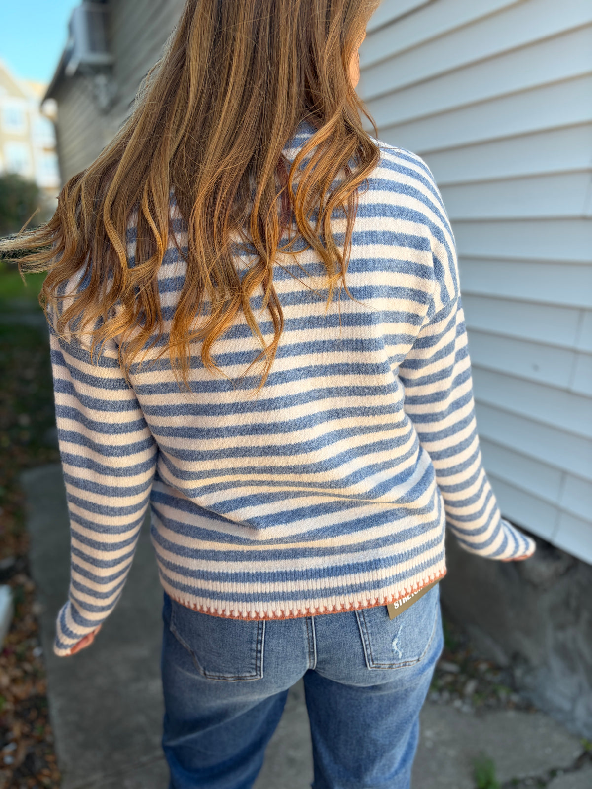 Rustic Blue Pocket Sweater