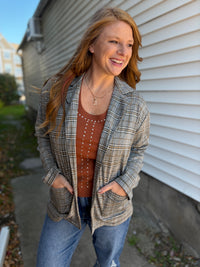 Grey Plaid Blazer