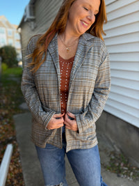 Grey Plaid Blazer