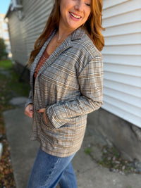 Grey Plaid Blazer