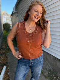 Copper Stud Sleeveless Top
