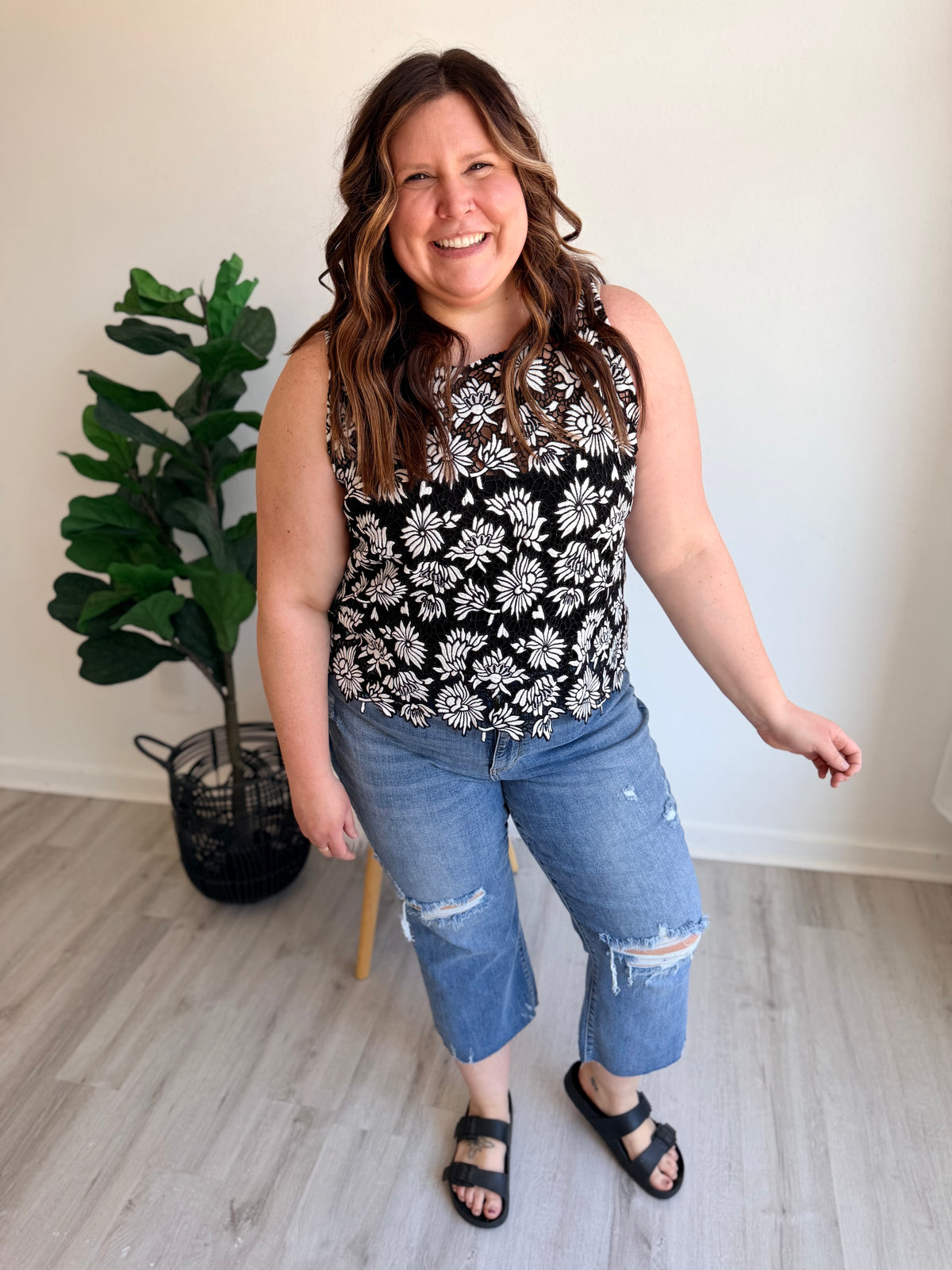 Camellia Floral Crochet Lace Top