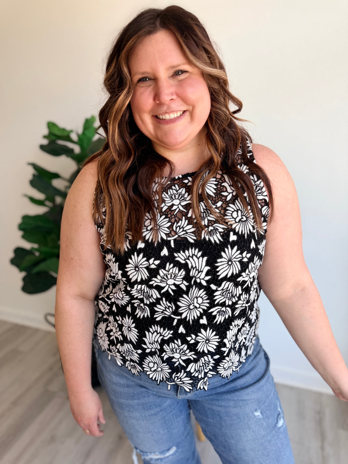 Camellia Floral Crochet Lace Top