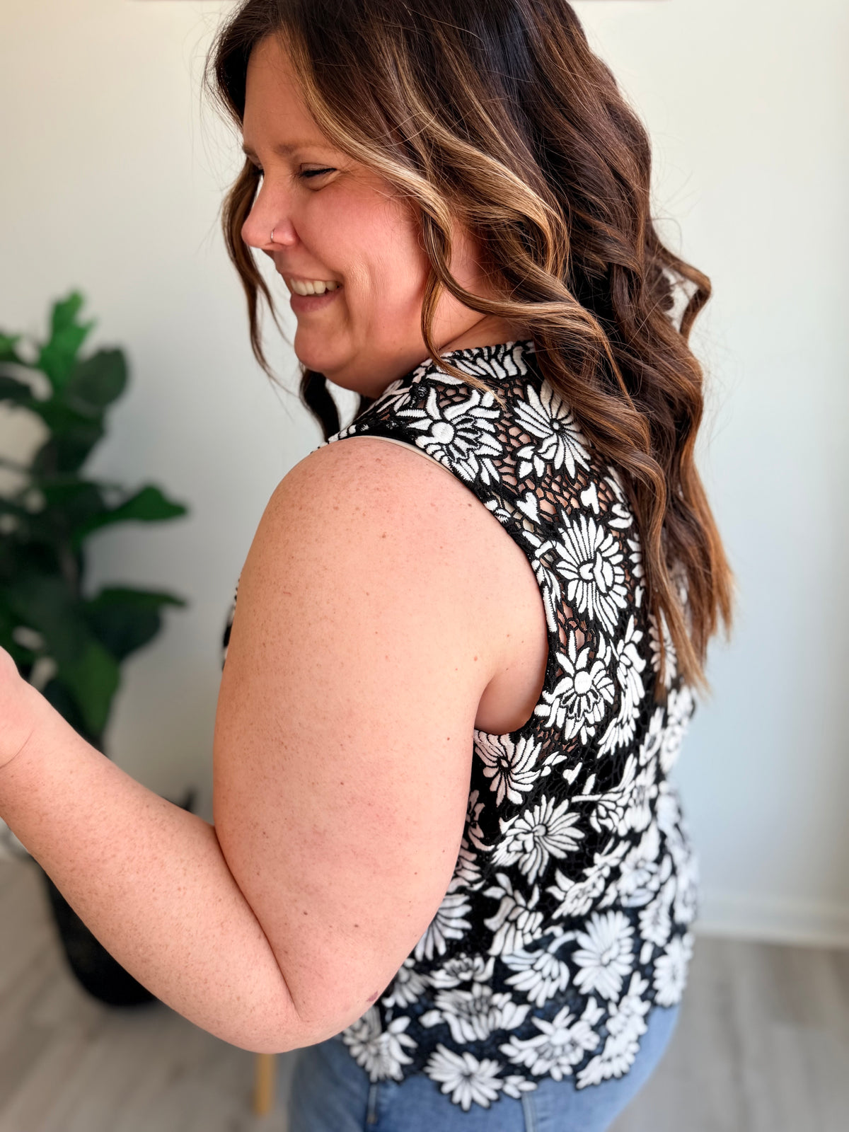Camellia Floral Crochet Lace Top