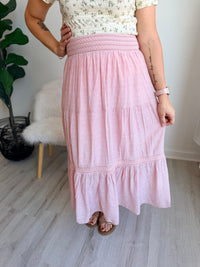 Blush Meadow Tiered Maxi Skirt